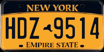 NY license plate HDZ9514