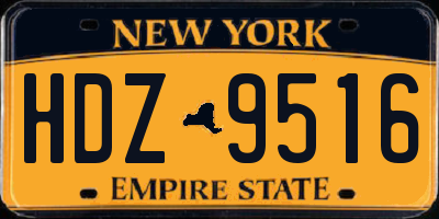 NY license plate HDZ9516