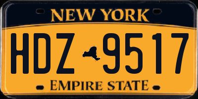 NY license plate HDZ9517
