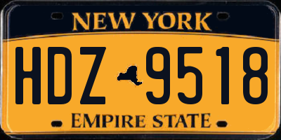 NY license plate HDZ9518