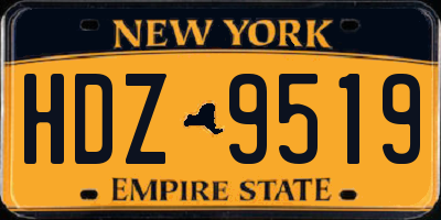 NY license plate HDZ9519
