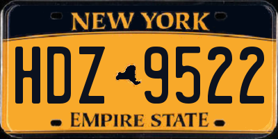NY license plate HDZ9522