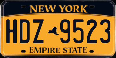 NY license plate HDZ9523