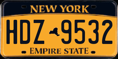 NY license plate HDZ9532