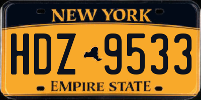 NY license plate HDZ9533