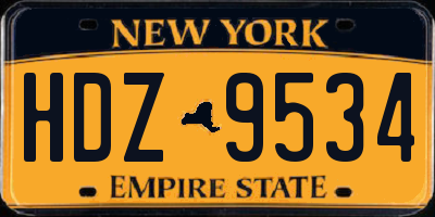 NY license plate HDZ9534