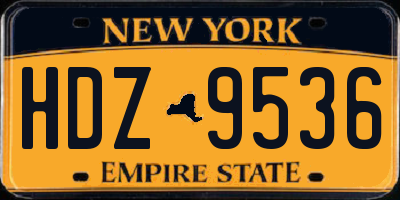 NY license plate HDZ9536