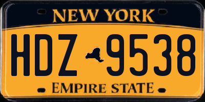 NY license plate HDZ9538