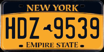 NY license plate HDZ9539