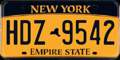 NY license plate HDZ9542