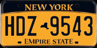 NY license plate HDZ9543