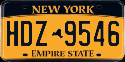 NY license plate HDZ9546
