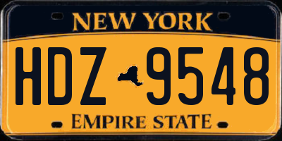 NY license plate HDZ9548