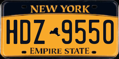 NY license plate HDZ9550