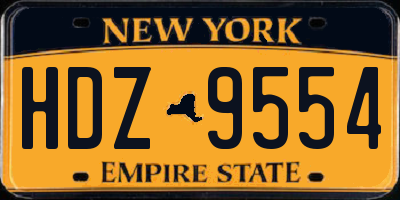 NY license plate HDZ9554