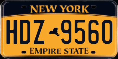 NY license plate HDZ9560