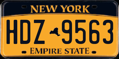 NY license plate HDZ9563