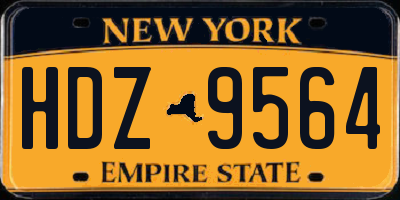 NY license plate HDZ9564