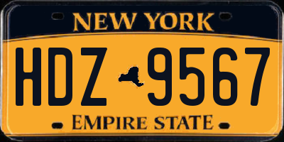 NY license plate HDZ9567