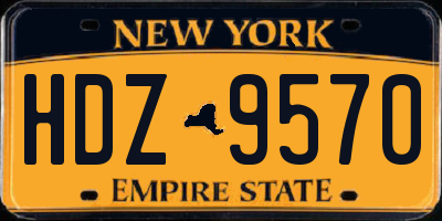NY license plate HDZ9570