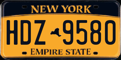 NY license plate HDZ9580