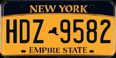NY license plate HDZ9582