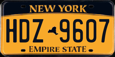 NY license plate HDZ9607