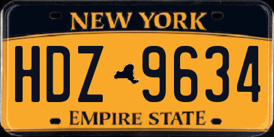 NY license plate HDZ9634