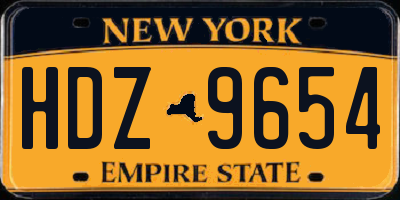 NY license plate HDZ9654