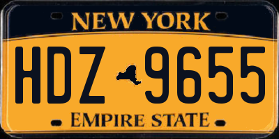 NY license plate HDZ9655