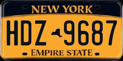 NY license plate HDZ9687