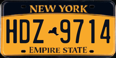 NY license plate HDZ9714
