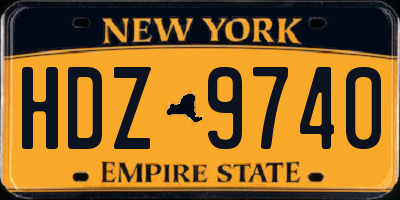 NY license plate HDZ9740