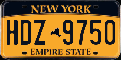 NY license plate HDZ9750
