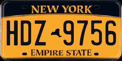 NY license plate HDZ9756