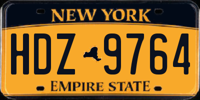 NY license plate HDZ9764
