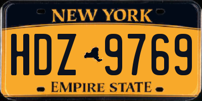 NY license plate HDZ9769