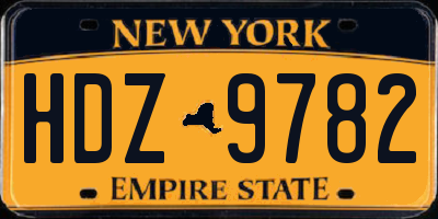 NY license plate HDZ9782