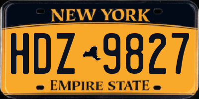 NY license plate HDZ9827