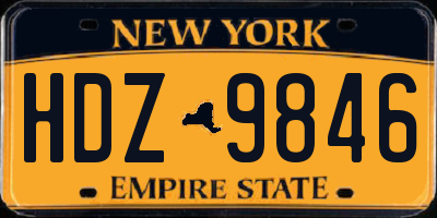 NY license plate HDZ9846