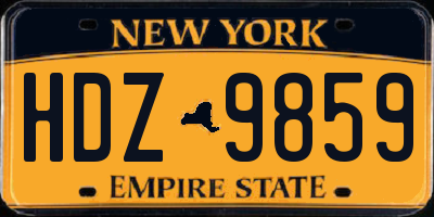 NY license plate HDZ9859