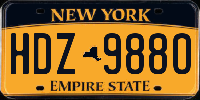 NY license plate HDZ9880
