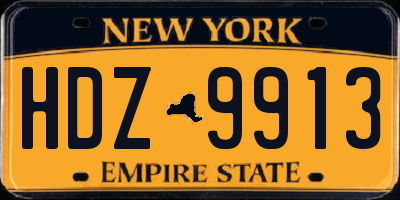 NY license plate HDZ9913