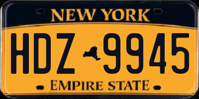 NY license plate HDZ9945