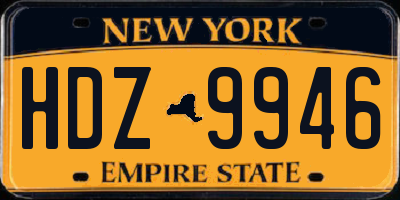 NY license plate HDZ9946