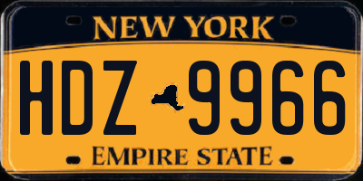 NY license plate HDZ9966