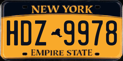 NY license plate HDZ9978
