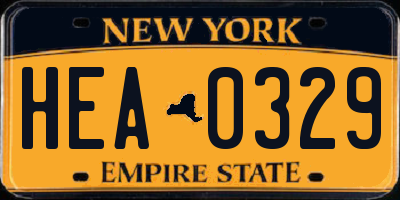 NY license plate HEA0329