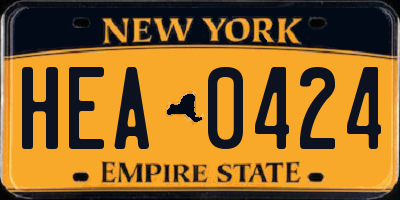 NY license plate HEA0424