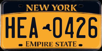 NY license plate HEA0426